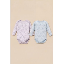 Minory Baby - %100 Pamuk Uzun Kol Ayı Body Set Çok Renkli Çok Renkli