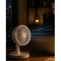 Masaüstü Mini Fan Sessiz Çalışan 2 Hızlı Otomatik Salınımlı Fan