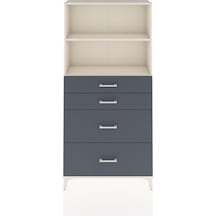 Arges Dolap 2 Raflı 4 Çekmeceli 88x30x182 Aytaşı-antrasit Aytaşı