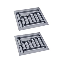 2 Adet Çekmece İçi Kaşıklık 55 X 49 Cm Gri Mutfak Çekmece Düzenleyici 2 Adet Çekmece İçi Kaşıklık 55 X 49 Cm Gri Mutfak Çekmece Düzenleyici