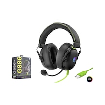 Büro Ev Ofis si İçin Siyah Yeşil Usb Rgb Stil Gaming Kulaklık Kablolu Oyuncu Kulakliğı