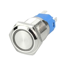 16mm Metal Led'li Kalıcı Buton   Metal  Yaylı   Su Geçirmez