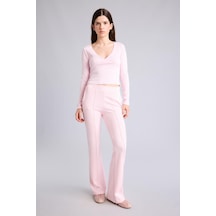 Defacto Flare Fit Elastik Bağlamalı Bel Modal Pantolon G9445ax26wnpn74 Pembe-pn74