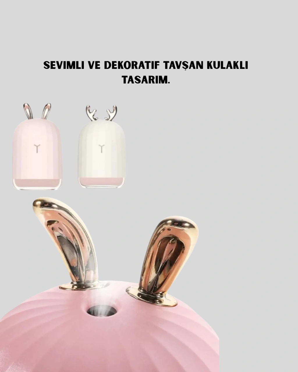 Beyaz Renk Ultrasonik Hava Nemlendirici Ve Aromaterapi Difüzörü Çok Renkli