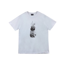 Stoned&Fame Unisex Beyaz Denizci Gemi Çapa T-shirt Beyaz