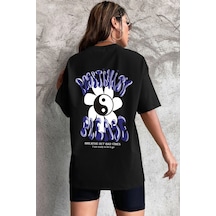 Unisex Positivity Tasarım Kısa Kol Tshirt SIYAH