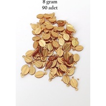 Oya Abiye Bileklik Kolye Pleksi Metalik Plastik Pul Altın Renk 8 Gram 90 Adet - Bnc478 Diğer