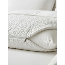 Beylini 2'li Yastık Alezi Sıvı Geçirmez Kapitone Fermuarlı Yıkanabilir Antialerjik Yastık Koruyucu 50x70 Cm Açık Indigo