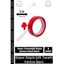 Ekstra Güçlü Çok Amaçlı Çift Taraflı Tamir Dış Mekan Montaj 5mt Silikon Şeffaf Bant 2 Adet
