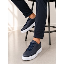 Papucumun Dünyası Erkek Hakiki Deri Sneaker Lacivert