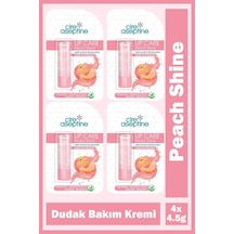 Cire Aseptine Lip Care Peach Shine Renkli Dudak Bakım Kremi 4,5 Gr 4 Adet