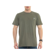 Raru Erkek %100 Pamuk T-Shirt Gravıs Haki (541475197) Çok Renkli