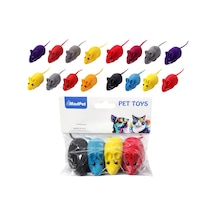 Kedi Oyuncağı Sesli Fare Basınca Ses Çıkaran Plastik & Kumaş Oyuncak Kediler İçin Avcılık Ve Zeka Oyunu Karışık Renk 4 Lü Set 1 Paket