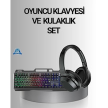 Işıklı Oyuncu Klavye Mouse Ve Bluetooth Kulaklık Seti Türkçe Q Usb 53515399