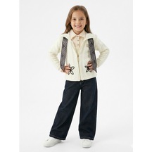 Xo Kids Kız Çocuk Fularlı 3lü Alt-üst Takım 11-14 Yaş 25562 Ekru