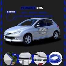 Peugeot 206 Oto Araç Kapı Koruma Fitili 5metre Parlak Mavi Renk