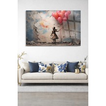 Balonlu Kız Sokak Banksy Cam Tablo Modern Duvar Dekoru Canlı Renkli Baskı Salon Ve Oturma Odası Yeni Ev Hediyesi 4mm Kırılmaz Cam