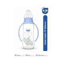 Wee Baby Klasik Kulplu PP Biberon 270 ML Mavi