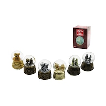 Orta Boy - 8cm Pilli - Işıklı Müzikli Kar Küresi Cam Eskitme İnsan Figürlü - Desen Mix Renkli Herhangi Bir Tanesi Gönderilir 4915