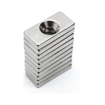 10 Adet 20X10X4X5 Köşeli Havşa Delikli Güçlü Neodyum Mıknatıs N11.2408
