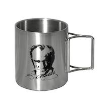 Orcamp Katlanır Saplı Çelik Bardak Atatürk Out-1800 Gri