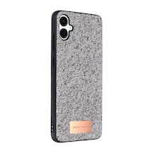 Onegif Samsung Galaxy A06 Bright Simli Kapak - Gümüş