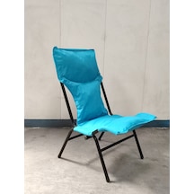 Yapa-Yavuzpaşalar Katlanan Şezlong Sandalye -- Siyah Iskeletli, Polyester Kumaş (539724803) Mavi