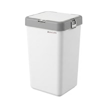 40 Litre Tekli Çamaşır Sepeti - Çöp Sepeti - Büyük Boy Çöp Kutusu - Dekoratif Çöp Sepeti - Gri Beyaz - 28x58, Çok Renkli