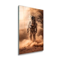 Toz Fırtınasında Astronot Çerçevesiz Cam Tablo