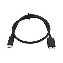 Type C To Micro B 3.0 Kablo 1 Metre Siyah Renk Hızlı Veri Aktarım Kablosu Micro B Harici Harddisk Kablosu