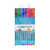 Liqeo 10 Renk Fineliner Kalem İnce Uçlu Keçeli Kalem 0.4 Mm Ergonomik Tasarım