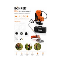 Böhrer Ba011358 Prodesyonel Sırt Tipi Benzinli Çalı Diken Çim Biçme Tırpan Makinesi