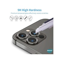 Ekran Koruyucu Apple İphone 15 Pro İçin Tekli Kamera Lens Koruma Camı Siyah 50 x 22