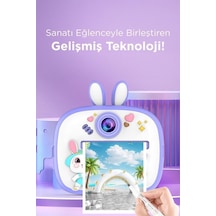 Torima Trm-cmr18 Mavi Dijital Video Fotoğraf Çocuk Kamerası Anlık Termal Resim Kağıt Baskılı Yazıcı