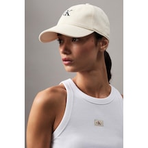 Calvin Klein Embroıdered Monogram Cap Beyaz Unisex Şapka Beyaz