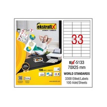 Ekstrafix Laser Etiket 100 Yp 70x25 Laser-copy-ınkjet Fix-5133 Diğer