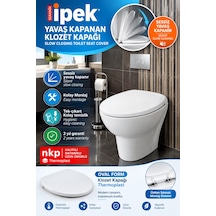 İpek Klozet Kapağı Yavaş Kapanır Oval Form Termoplast Klozet Kapağı Beyaz