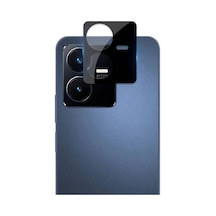 Vivo Y22 Kamera Lens Koruyucu Siyah Çerçeveli Korunaklı 3d K.c