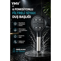 Ymv 6 Fonksiyonlu Filtreli Duş Başlığı Masajlı Basınçlı Su Akışlı Kireç Pas Tortu Filtreli El Duşu Krom