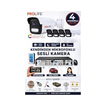 4 Lü Sesli Güvenlik Kamerası 5 Mp Gece Renkli Yüz Ve Araç Tanımalı Full Hd Kamera Sistemi