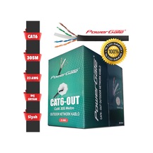 Powergate Cat6-out-copper, Outdoor Dış Mekan , Polietilen, 23awg 0.57mm, Utp, Cat6, %100 Bakır Kablo, 305m, Siyah