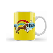 Sarcasm Funny Vintage Horse Saying Covid Hi Omicron Virus 2022 Kupa Bardak Porselen Karışık