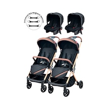 Joell Kabin Boy Ayrılıp Birleşebilen Travel Sistem İkiz Bebek Arabası