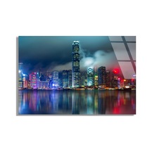 Hong Kong Manzarası - Cam Tablo - Deg1175 125 X 80 Cm