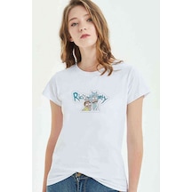 Rick Sanchez Morty Smith Rick Ve Baskılı Beyaz Kadın Tshirt