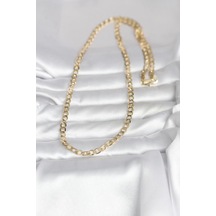 Cm 14k Gold Renk Kalın Zincir Model 60 Cm Kadın Kolye Altın - Beyaz