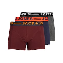 Jack & Jones Erkek 3'lü Çok Renkli Boxer - 12113943 Çok Renkli