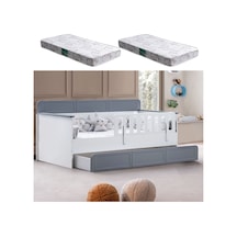 Yavrulu Karyola, Mira Yavrulu Montessori Karyola + 2 Adet Comfort Yatak Gri-90 X 190