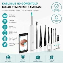 Lexroo Beyaz Kablosuz Hd Görüntülü Kulak Temizleme Kamerası