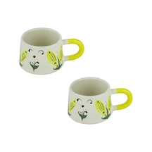 Kupa Bardak Kupa Seramik Mısır Desenli 2'li Set 200 Ml